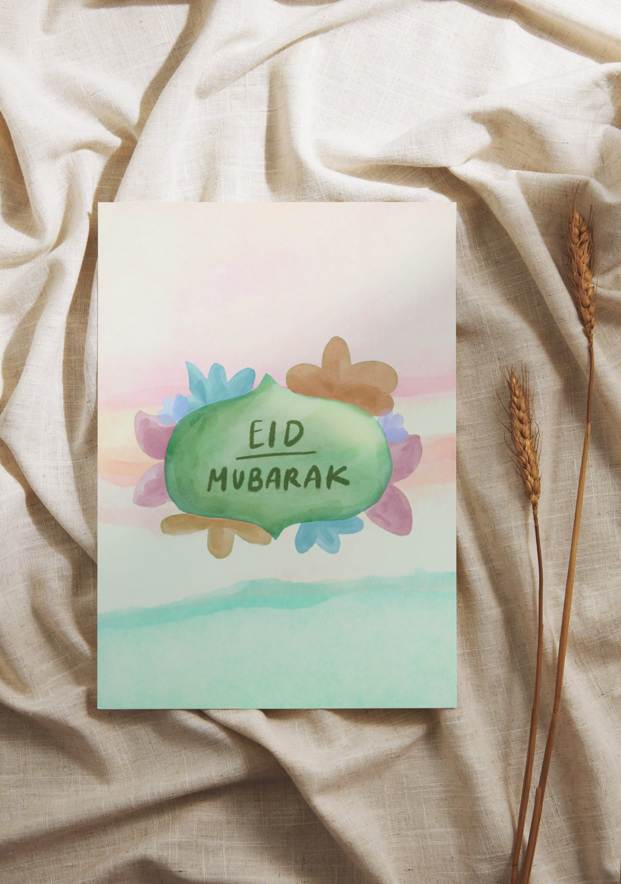 Eid Note Card: Naqa - 5 x 7 in (pack of 6)