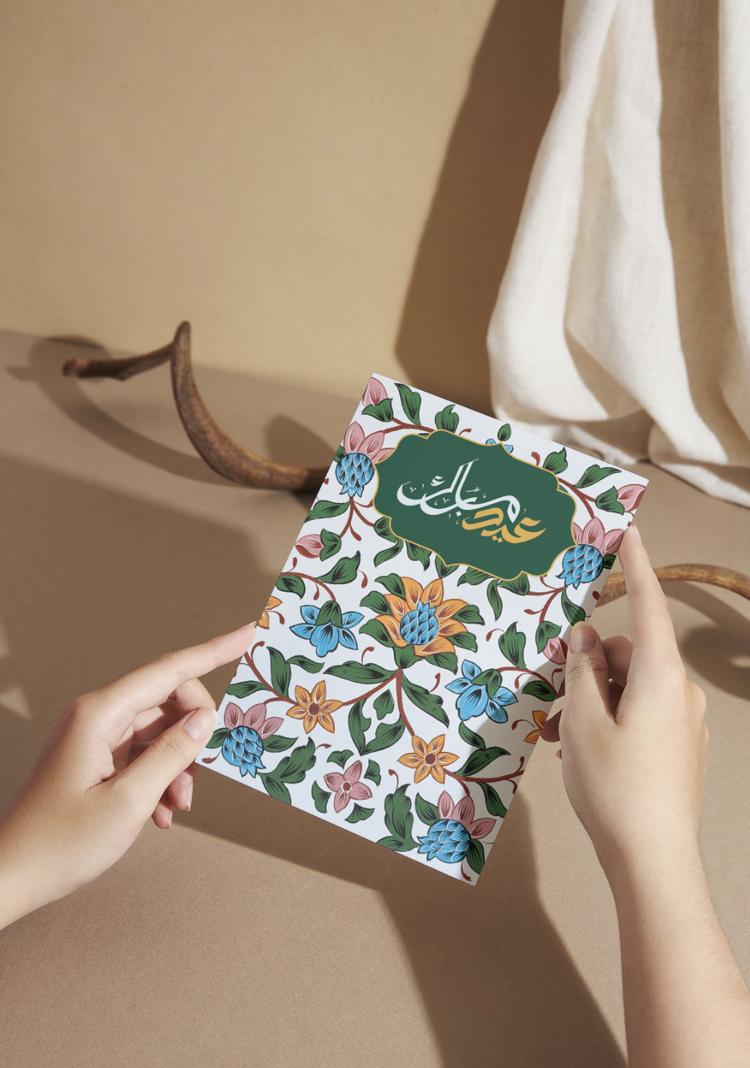 Eid Note Card: Gul - 5 x 7 in (pack of 6)